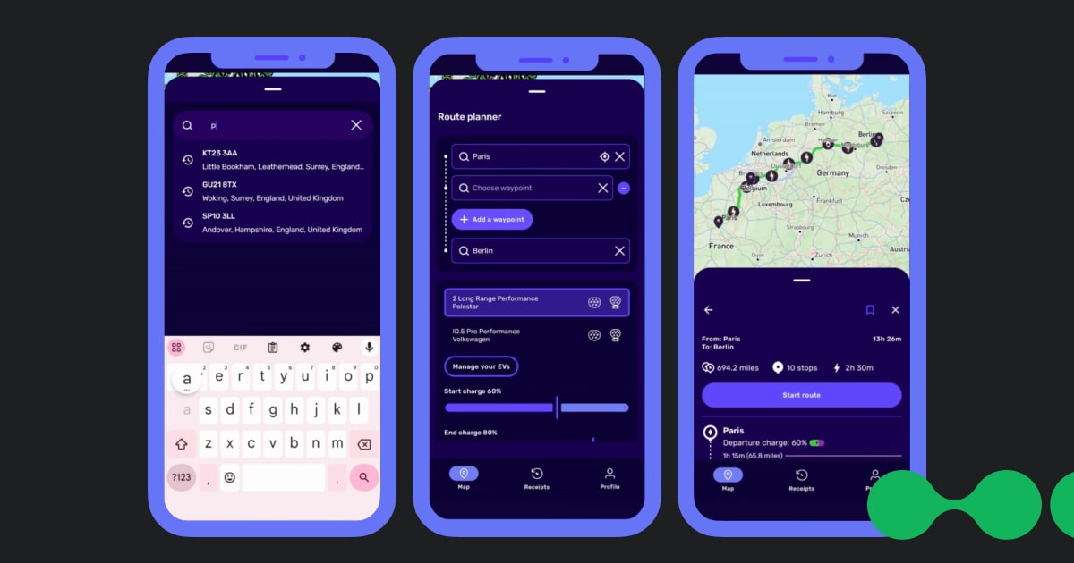 Octopus Electroverse EV route planning app