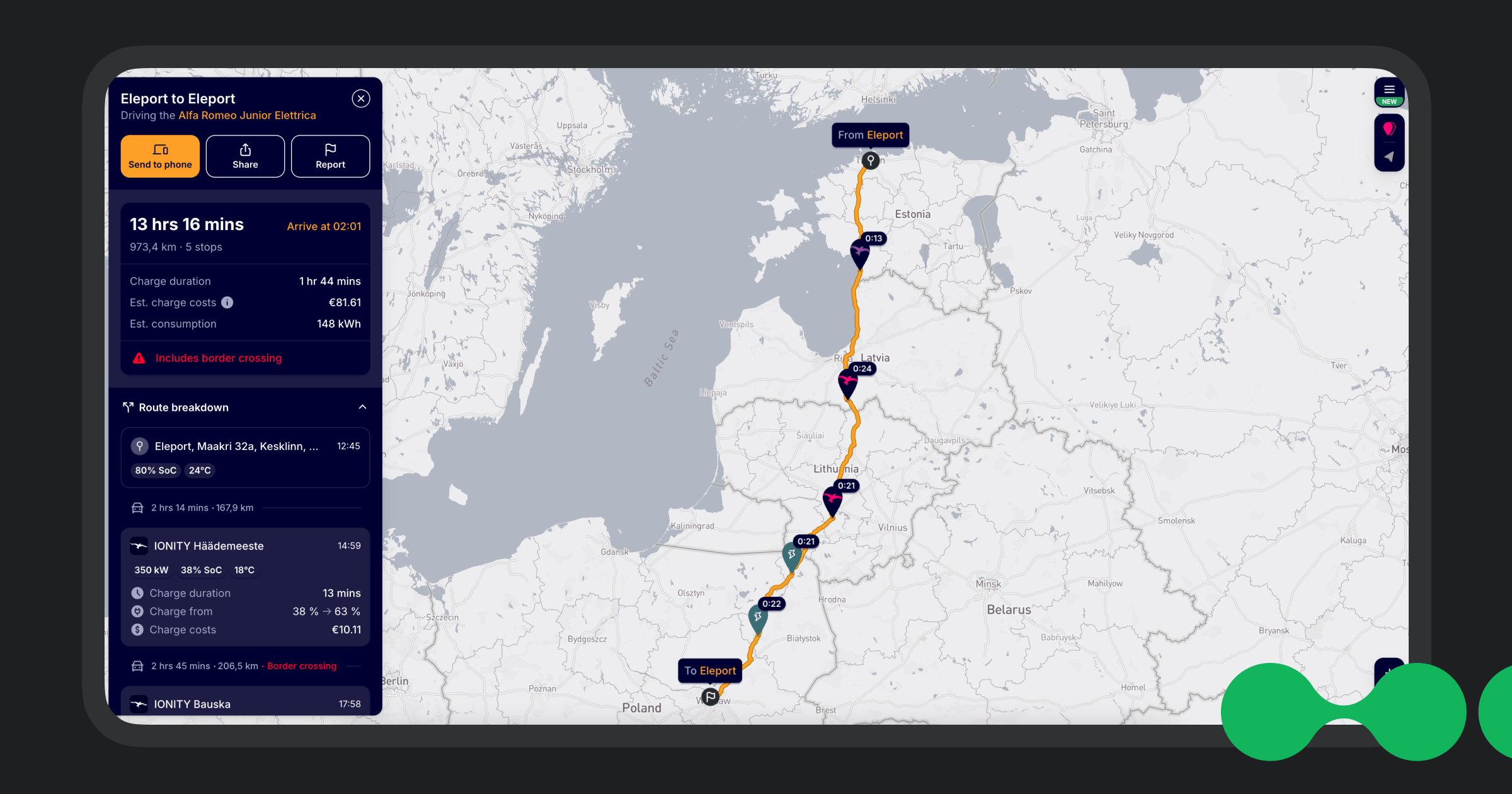 IONITY EV Route Planner