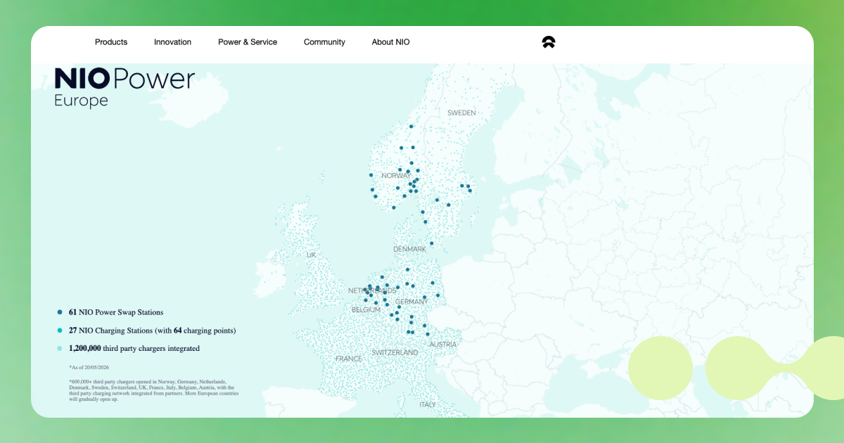 unique EV charging sites - NIO Power Swap Station Lier