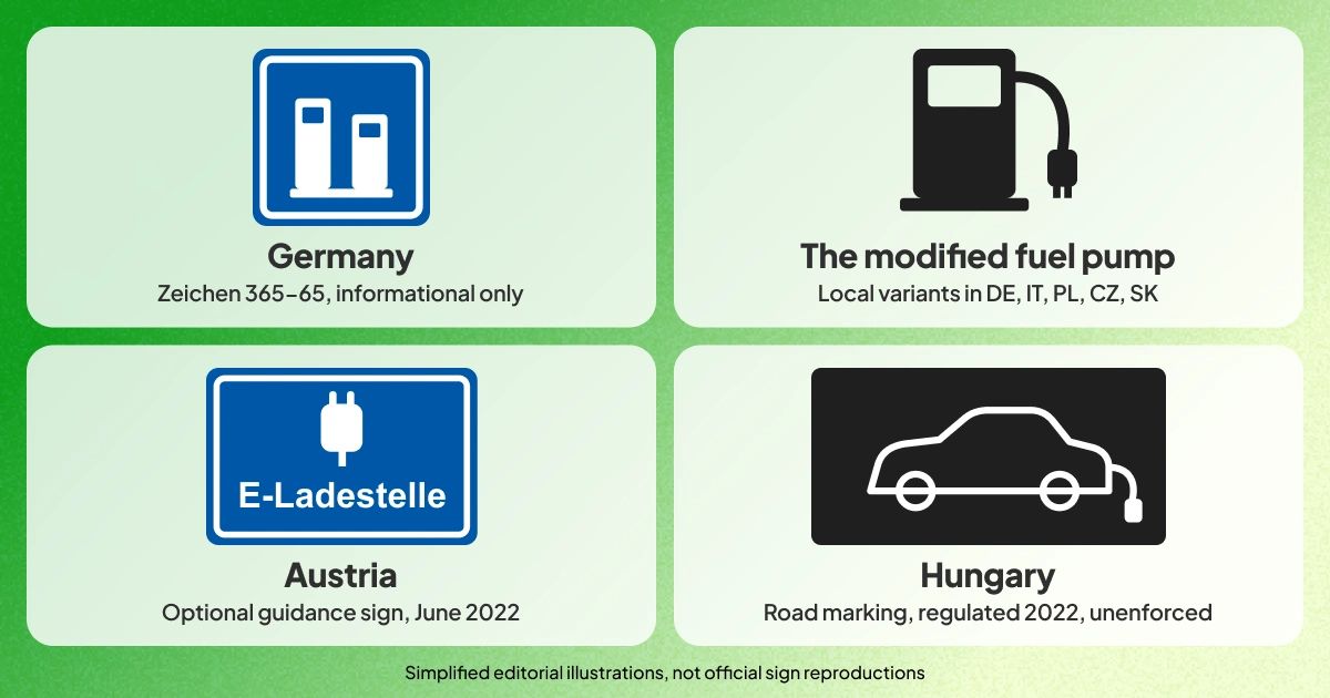 ev charging sign by countries